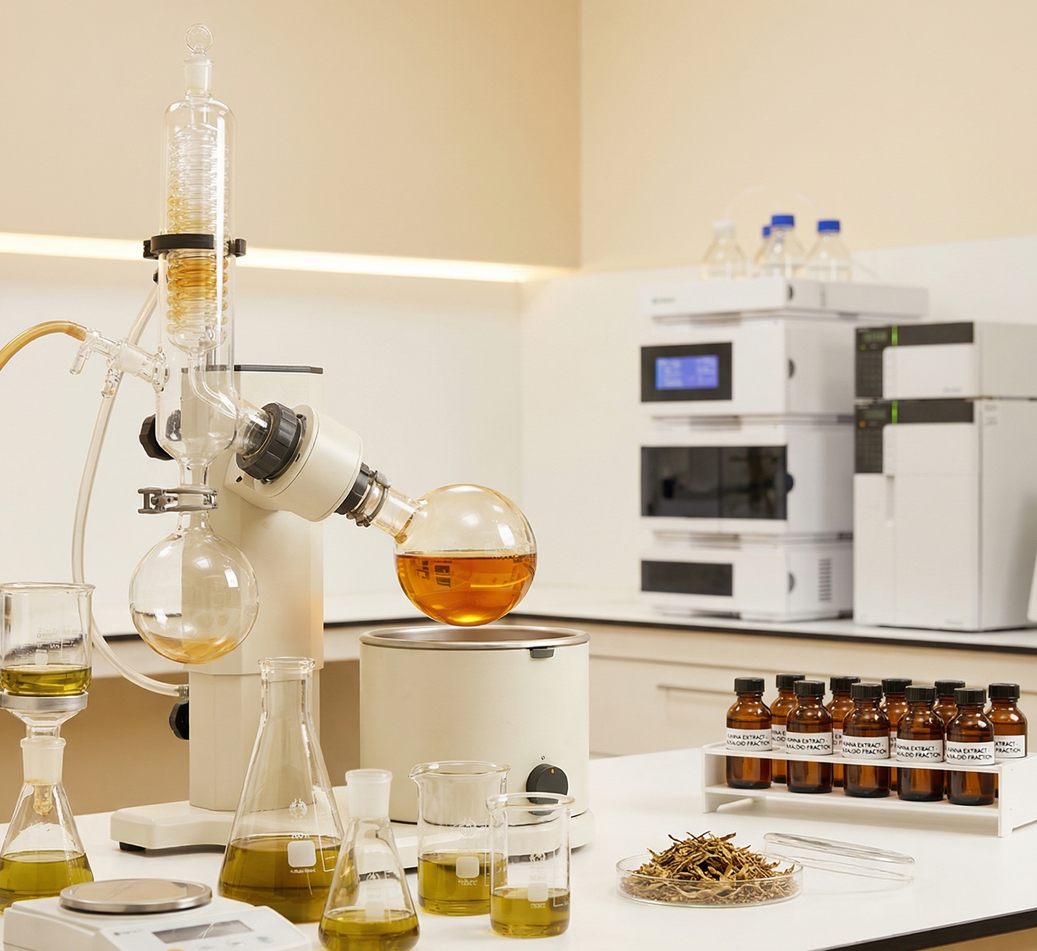 Sereen Kanna extraction laboratory with scientific equipment used to produce Sceletium tortuosum extracts