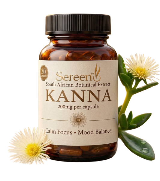 Sereen Kanna Capsules bottle — 30 capsules, 200mg standardised Sceletium tortuosum per capsule